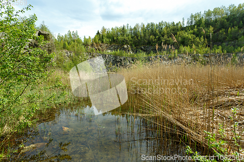 Image of abandoned flooded quarry, Czech republic