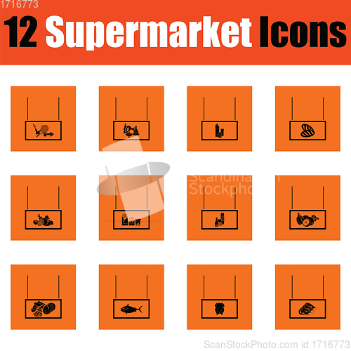 Image of Supermarket icon set