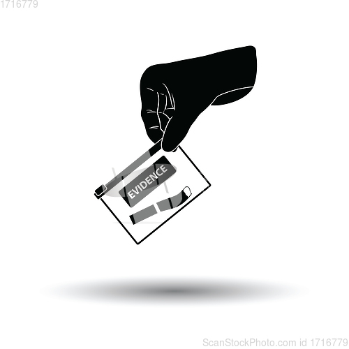 Image of Hand holding evidence pocket icon