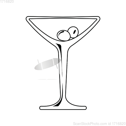 Image of Icon of cocktail glass with olives