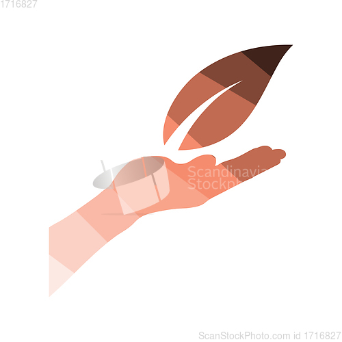 Image of Hand holding leaf icon