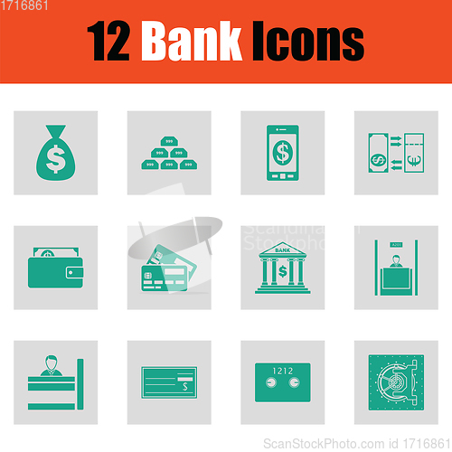 Image of Bank icon set