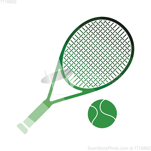 Image of Tennis rocket and ball icon