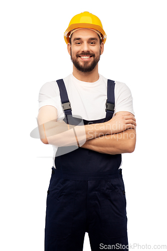 Image of male worker or builder with crossed arms