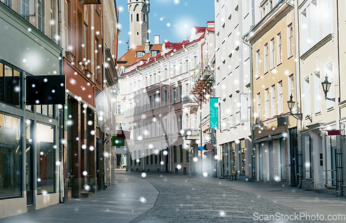 Image of empty street of Tallinn city old town