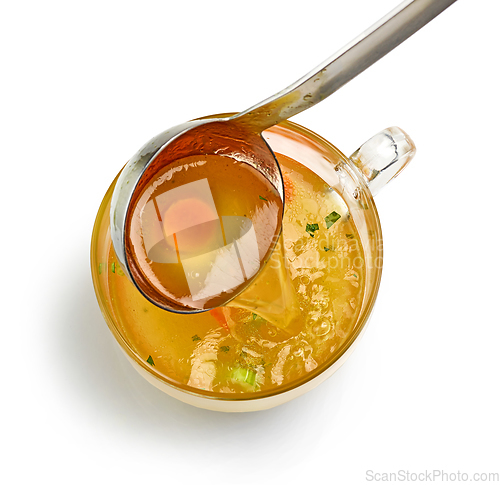 Image of cup of fresh chicken broth