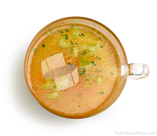 Image of cup of fresh chicken broth