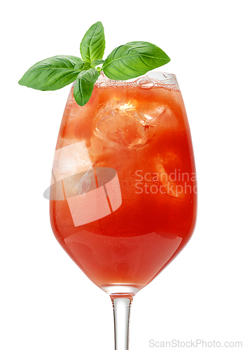 Image of glass of tomato juice cocktail