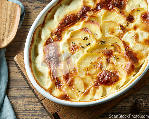 Image of freshly baked potato gratin