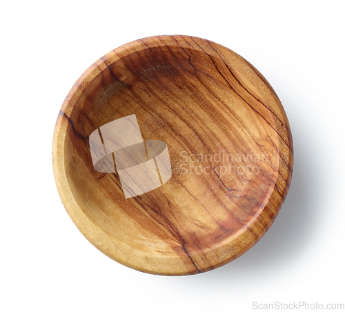 Image of empty olive wood bowl