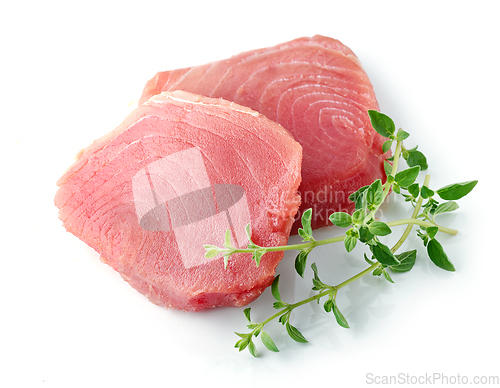 Image of fresh raw tuna steak