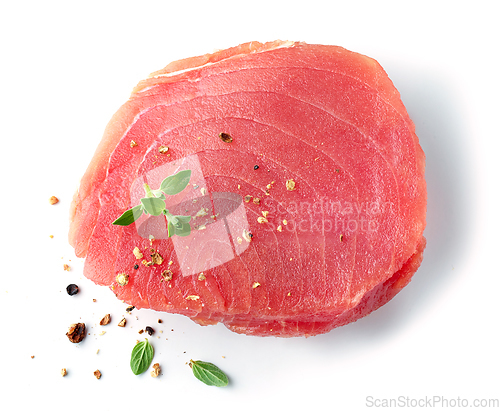 Image of fresh raw tuna steak