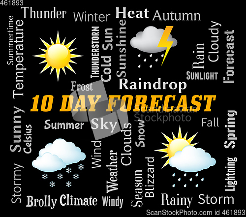 Image of Ten Day Forecast Represents Bad Weather And Forecasting