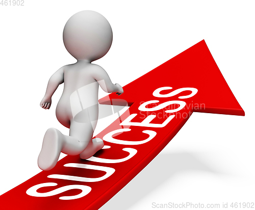 Image of Success Arrow Indicates Winner Progress 3d Rendering