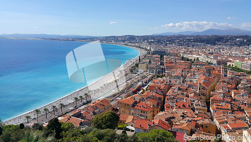 Image of Panorama of Nice city, Cote d'Azur, France