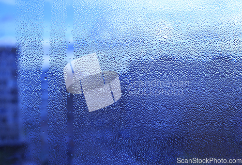 Image of Water drops on window glass