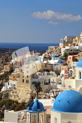 Image of View of Oia village on Santorini island, Greece