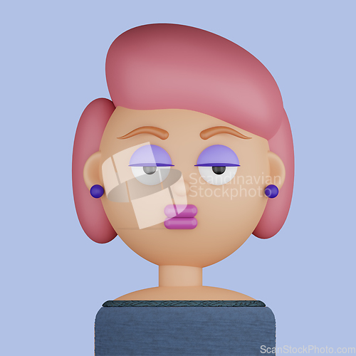 Image of 3D cartoon avatar of young woman