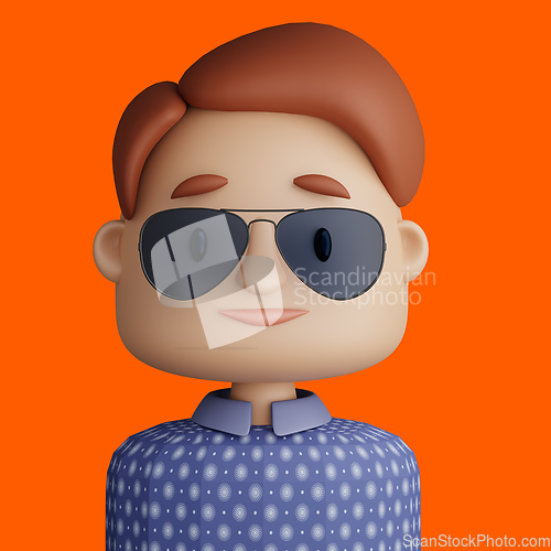 Image of 3D cartoon avatar of smiling man