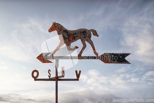 Image of Weather vane with a horse figure