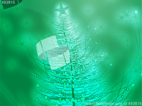 Image of Sparkly christmas tree illustration