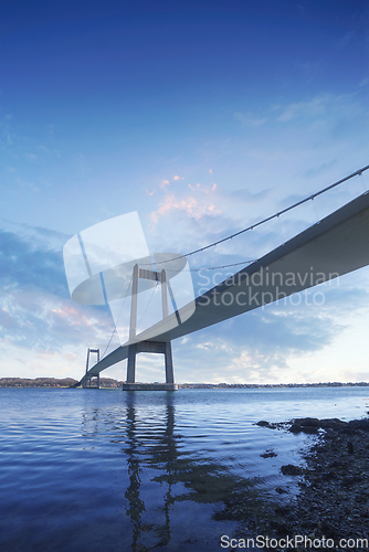 Image of Lillebaelt bridge in Denmark standing tall