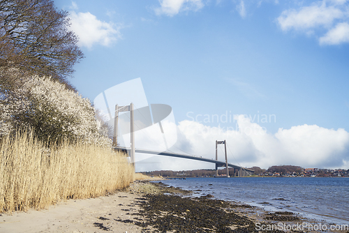 Image of Beautiful bridge over a water passage