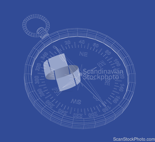 Image of 3D model of compass
