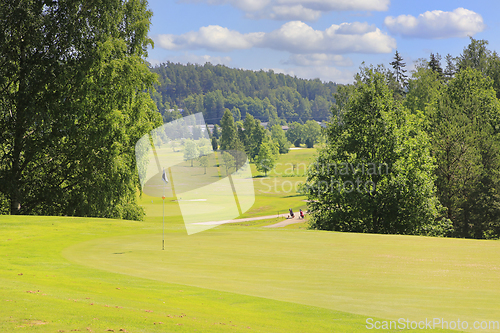 Image of View to a Golf Course in the Summer 