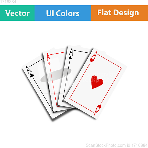 Image of Set of four card icons