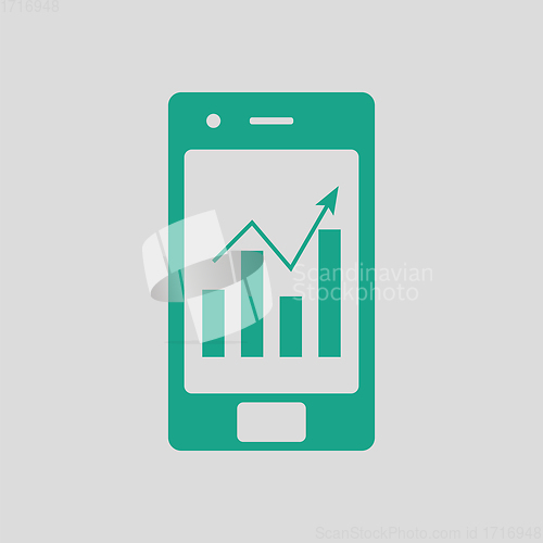 Image of Smartphone with analytics diagram icon