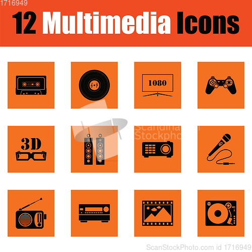 Image of Set of multimedia icons