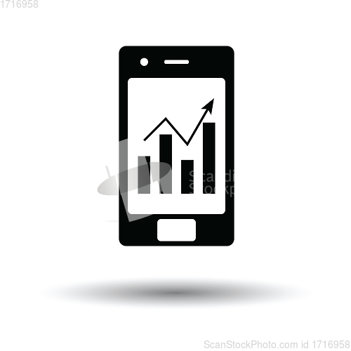 Image of Smartphone with analytics diagram icon