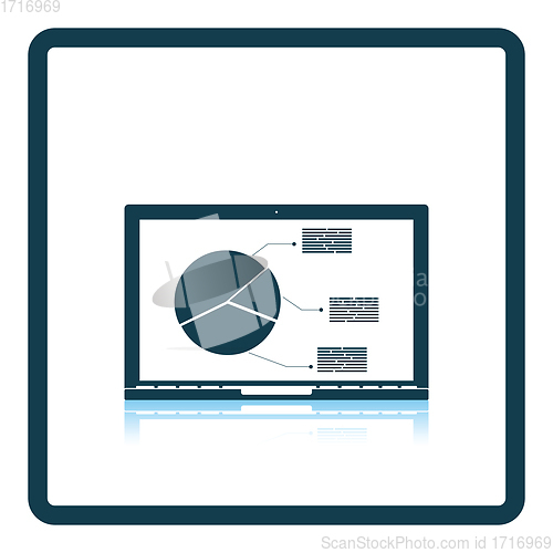 Image of Laptop with analytics diagram icon