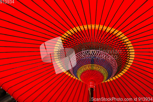 Image of Japanese traditional red umbrella