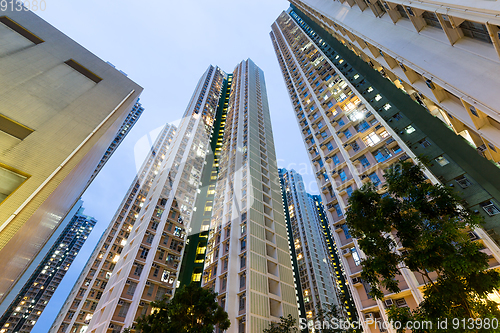 Image of Skyscraper building at night