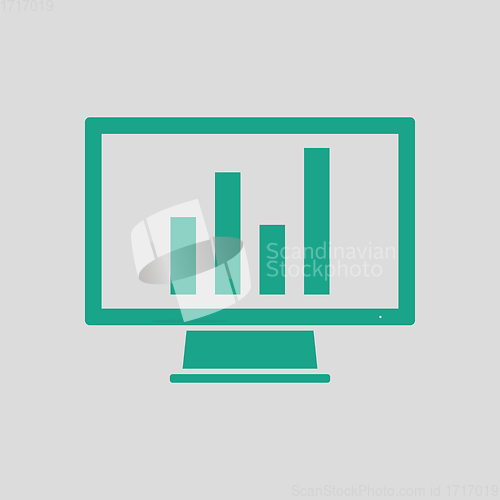 Image of Monitor with analytics diagram icon