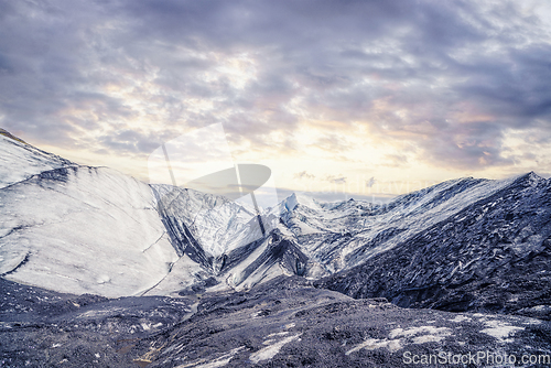 Image of Solheimajokull glacier in Iceland