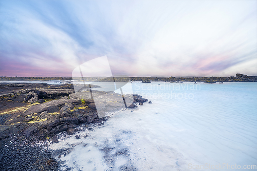 Image of Blue lagoon filled with minerals