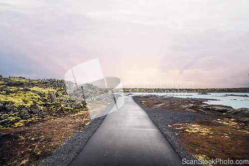 Image of Asphalt trail at the Blue Lagoon in Iceland