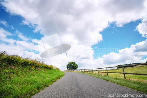 Image of Countryside landscape with a curvy road