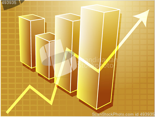 Image of Financial barchart illustration