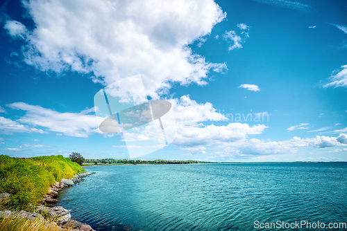 Image of Idyllic lake with turquoise water in the summer