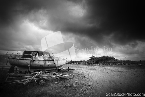 Image of Abandoned boat in a bad condition