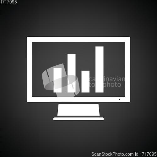 Image of Monitor with analytics diagram icon