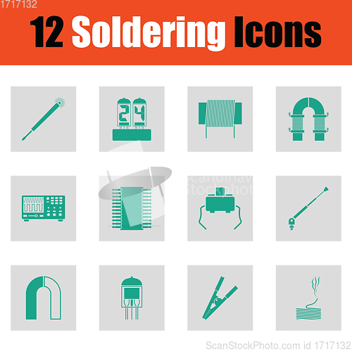 Image of Set of twelve soldering  icons