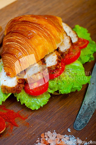 Image of savory croissant brioche bread with chicken breast