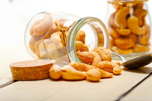 Image of cashew nuts on a glass jar