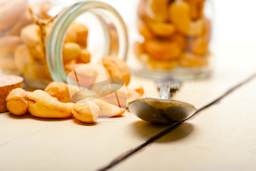 Image of cashew nuts on a glass jar