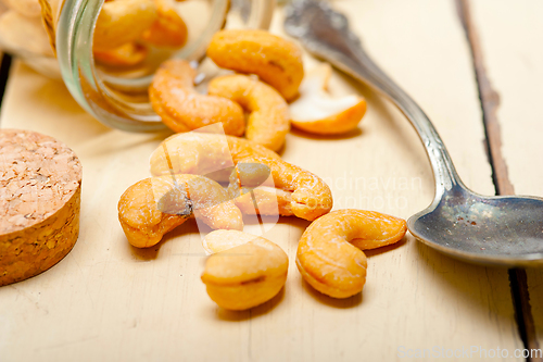 Image of cashew nuts on a glass jar